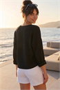 Black Dusk Textured Batwing Top, Image 3 of 4