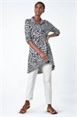 Black Mixed Print Stretch Shirt, Image 2 of 5