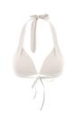 White Tunnel Detail Halterneck Triangle Bikini Top, Image 2 of 5