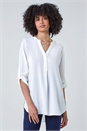 Ivory  Longline Tunic Stretch Blouse, Image 2 of 5