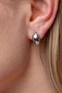 Silver The Colourful Aura Silver Oval Geometric Stud Earrings, Silver or Gold, Image 1 of 2