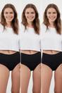 Black 3 Pack Seamless High Waist Knitted Briefs, Image 1 of 4