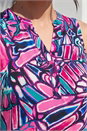 Pink Floral Print Stretch Vest Top, Image 4 of 4