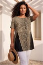 Natural Curve Animal Print Mesh T-Shirt, Image 2 of 4