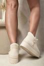 Beige iKrush Beige Debra Fur-lined Platform Ankle Boots, Image 4 of 5