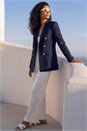Navy  Longline Smart Jacket, Image 2 of 4