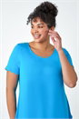 Turquoise Curve Plain Bar Back Stretch Top, Image 4 of 5