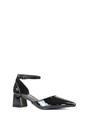 Black XY LONDON Black 'Evie' Low Block Heel Court Shoes With Pointed Toe, Image 2 of 6