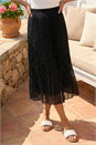 Black Polka Dot Maxi Skirt, Image 2 of 4