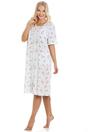 Aqua Camille Lingerie Aqua Short Sleeve Button Up Floral Nightdress, Image 4 of 6