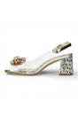 Gold Womens Block Heel Sandals - Marlene 12, Image 5 of 7