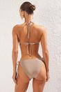 Bronze WOVCOR Bronze Triangle Bikini Set with Bead Detail and Tie Side Bottom, Image 4 of 4