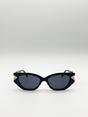 Black Cat-Eye Sunglasses with Side Detail, Image 2 of 5