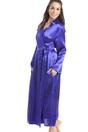 Purple Camille Lingerie Purple Plain Satin Dressing Gown, Image 2 of 5