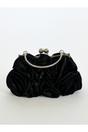 Black SVNX Black Rose Satin Clutch Bag, Image 3 of 4
