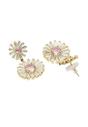 Gold Diva Collection Double Daisy Drop Earrings, Image 3 of 5