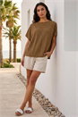 Chocolate Textured Stretch Tunic Top, Image 3 of 4