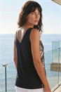 Taupe Sequin V-Neck Vest Top, Image 3 of 4