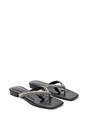 Black 'Blake' Flat Slip On Diamante Sandals With Thong Strap, Image 3 of 6