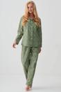 Pale Green "Shrub Sage" Flower Crisp Cotton Pyjama Set, Image 1 of 3