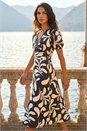 Black Dusk Swirl Print Ric Rac Dress, Image 1 of 4