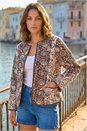 Chocolate Petite Quilted Puffer Jacket, Image 2 of 4