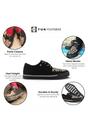 Black TUK Footwear Black Pointed Creeper Sneaker Leopard Canvas Shoes, Image 3 of 8