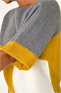 Ochre Colour Block Knitted Jumper, Image 5 of 5