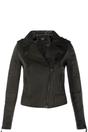 Black Leather Quilted Brando Biker Jacket, Image 1 of 4