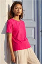 Pink Cotton Ric Rac Detail T-Shirt, Image 1 of 4