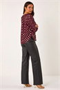 Wine Spot Foil Print Blouse, Image 2 of 5