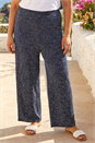 Black Curve Abstract Spot Print Palazzo Trouser, Image 2 of 4
