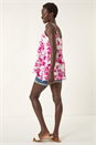 Pink Floral Double Layered Cami Top, Image 3 of 5