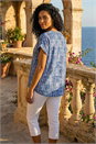 Blue All Over Circle Print Top, Image 3 of 4