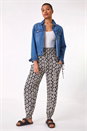 Black Abstract Tie Pocket Trousers, Image 2 of 5