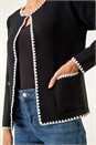 Black Blanket Stitch Cardigan, Image 5 of 5