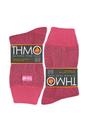 Pink Ladies Thick Winter Thermal Socks with Seamless Toe, Image 2 of 3