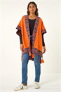 Rust Nordic Pattern Cape, Image 3 of 5