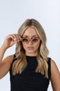 Beige Diamond Shape Sunglasses in Nude, Image 5 of 6