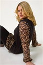 Tan Curve Animal Print 2 In 1 Top, Image 2 of 7
