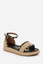 Black 'Katara' Studded Gladiator Braided Strap, Image 3 of 6