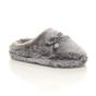 Grey AJVANI Grey Fluffy Mule Slippers, Image 1 of 6