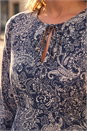 Navy  Petite Paisley Tie Neck Dress, Image 4 of 4