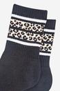 Black Leopard Striped Sports Socks, Image 3 of 4