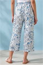 Blue Petite Printed Cropped Trousers, Image 3 of 4