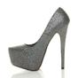 Black High Heel Platform Court Shoes, Image 3 of 6