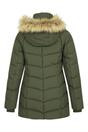 Khaki Isla II Long Down Jacket, Image 2 of 5