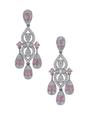 Light Pink Geometric Chandelier Statement Earrings, Image 1 of 3