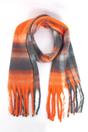 Orange Tartan Tasselled Winter Scarf, Image 1 of 3