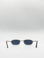 Gold Slim Metal Frame Rectangle Sunglasses, Image 5 of 5